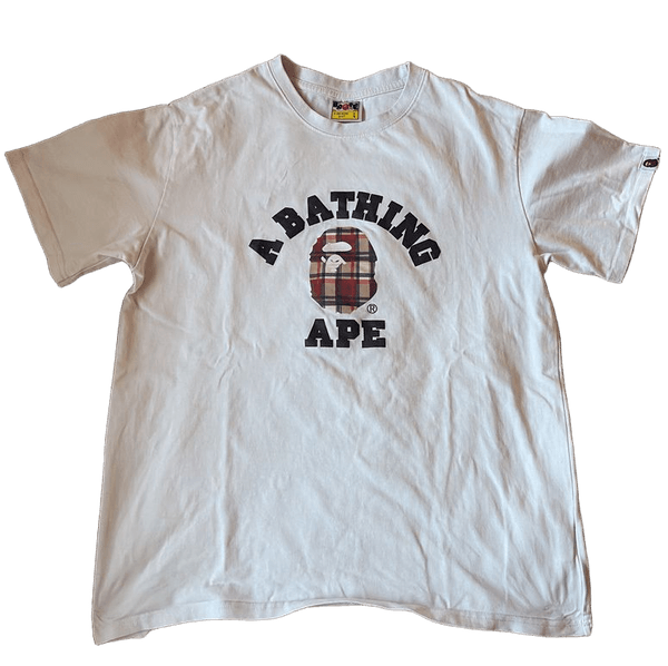 Hvid burberry Bape t-shirt