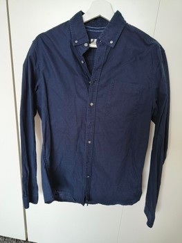 Navy blue button-down shirt