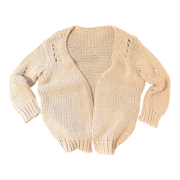 Beige chunky knit cardigan