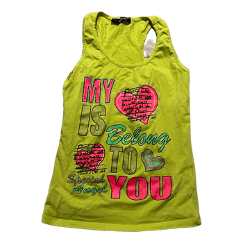 Lime green graphic tank top