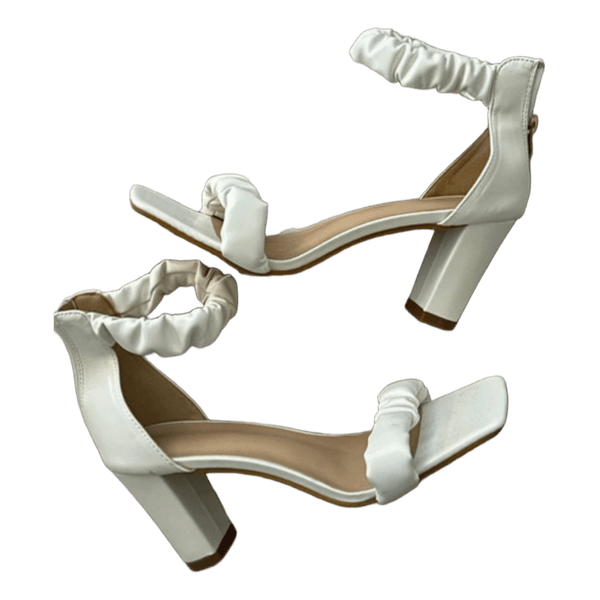 White block heel sandals