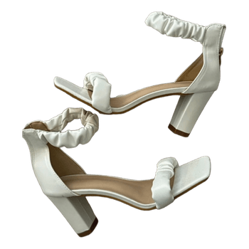 White block heel sandals