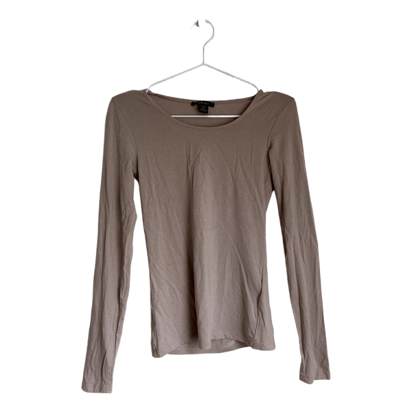 Beige langærmet bluse