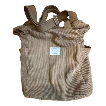 Beige corduroy tote bag