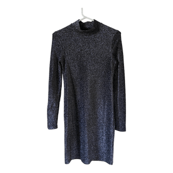 Black glittery long-sleeve dress