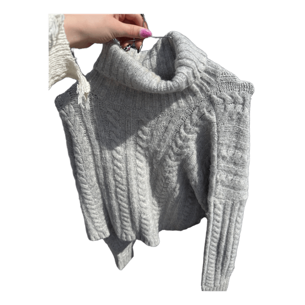 Grey cable knit sweater