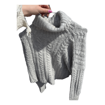 Grey cable knit sweater