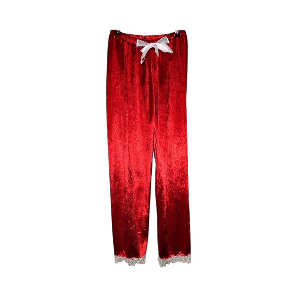 Red velvet pajama pants