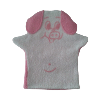 Pink pig puppet bath glove
