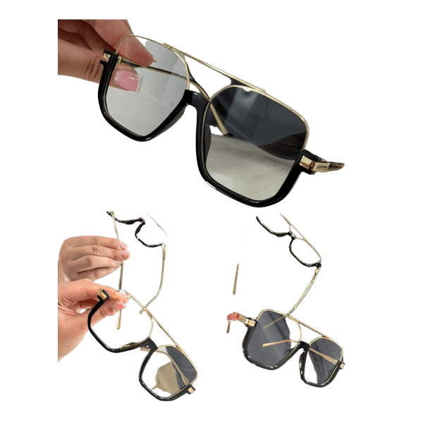 Black and gold glasses