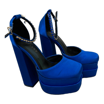 Blue platform heels