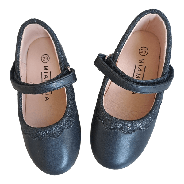 Black glitter mary janes