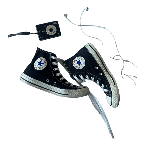 Black canvas high top sneakers