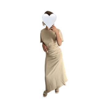 Beige pellava mekko