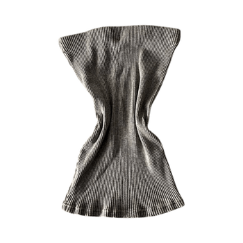 Gray ribbed tube top