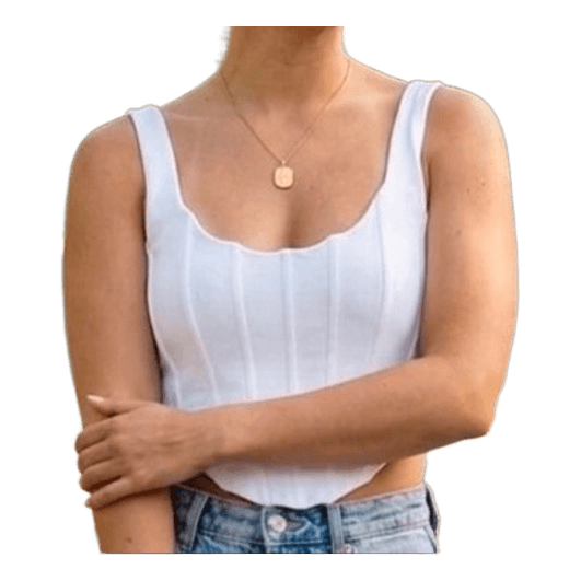 H&M White Corset-Style Top (Size M)