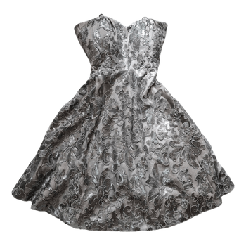 Silver sequin midi dress
