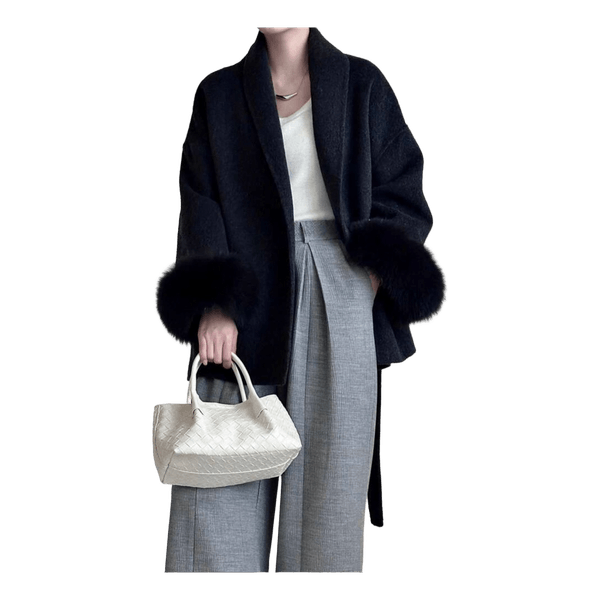 Black wool wrap jacket