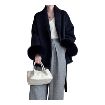 Black wool wrap jacket