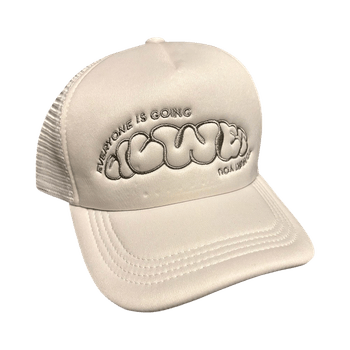 Valkoinen trucker-lippis