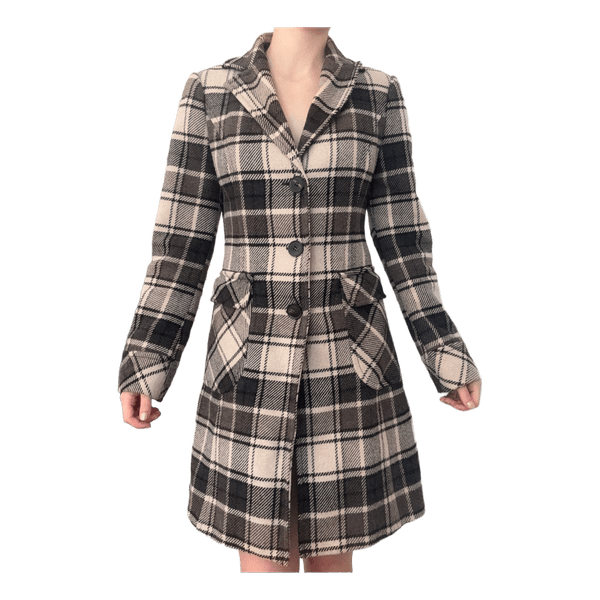 Plaid wool coat