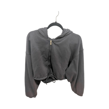 Dark Grey cropped zip-up hoodie