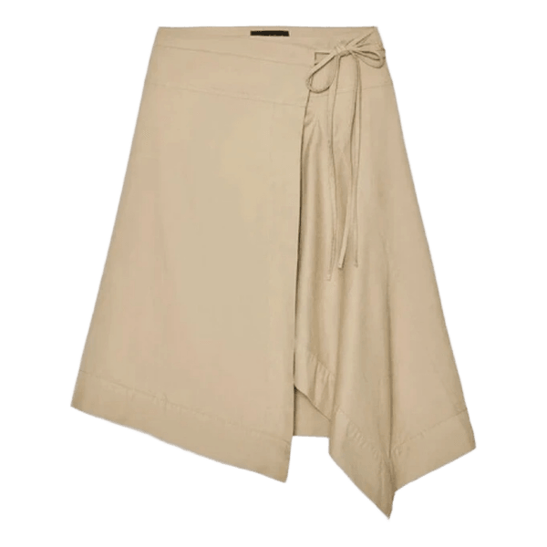 Zara Beige asymmetrisk slå-om-nederdel