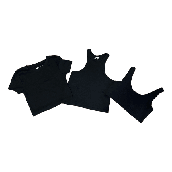 Three black tops set