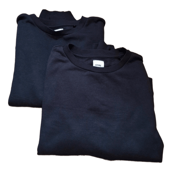 Black crew neck sweatshirts