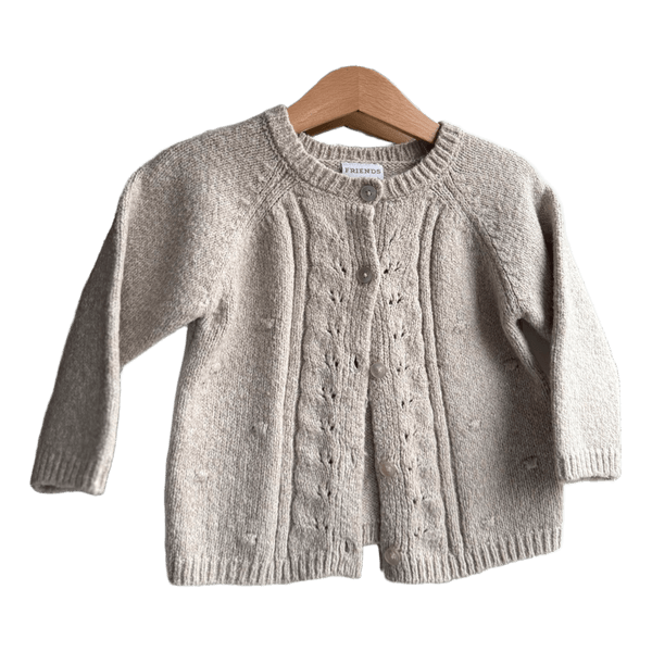 Friends Beige knitted button cardigan