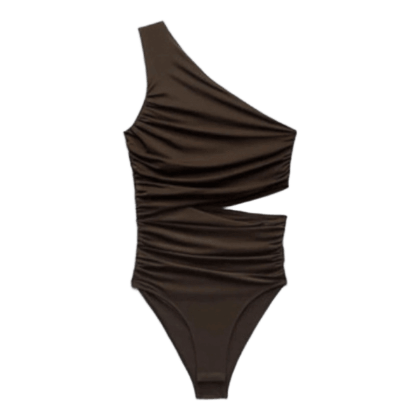 Brun one-shoulder bodysuit