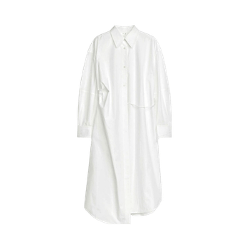 ARKET white cotton poplin shirt dress