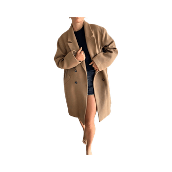Brown oversized double-breasted coat