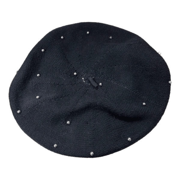 Black embellished beret
