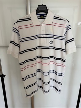 White striped polo shirt