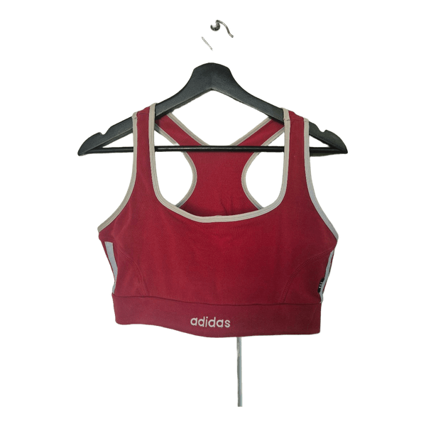Red adidas retro sports bra