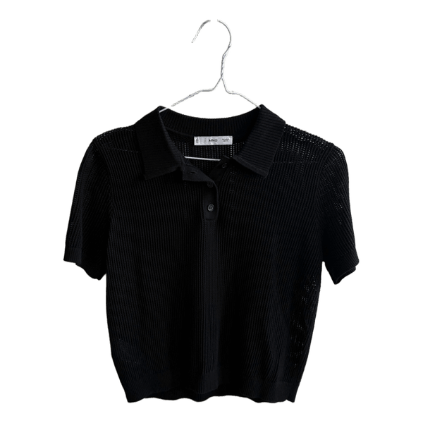 Sort strikket polo