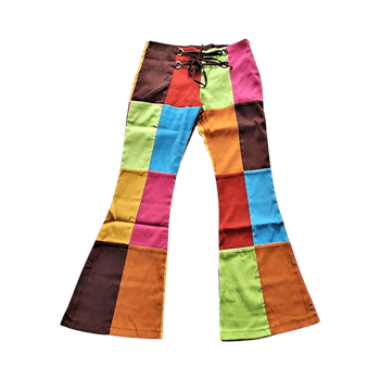 Multicolored panelled flare pants