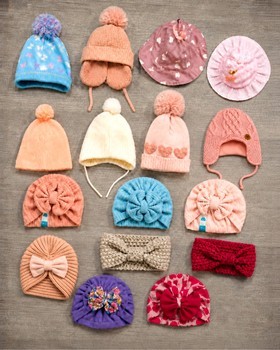 Assorted baby girl hats