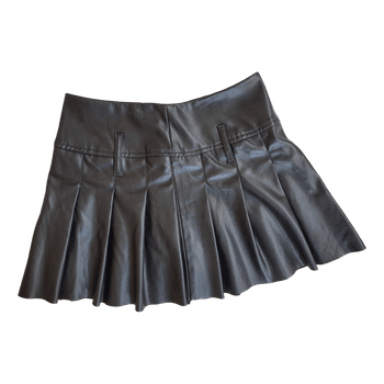 Black faux leather skirt
