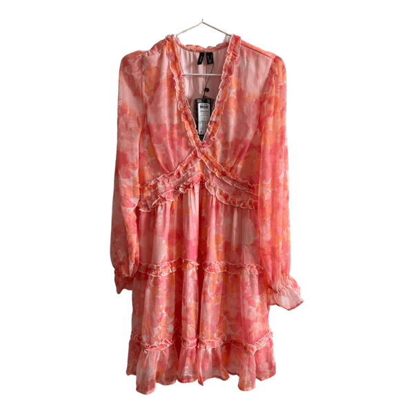 Pink floral short dress