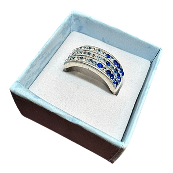 Playful 925 Sterling Silver Statement Ring with Zirconia