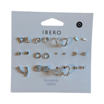 silver stud earring set