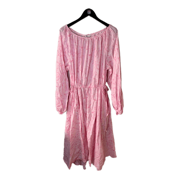 Pink floral midi dress