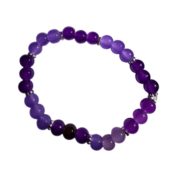 Purple beaded stretch bracelet