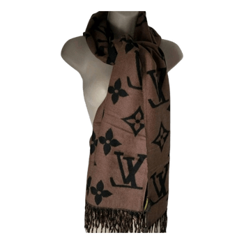 Louis Vuitton Brown logo print scarf
