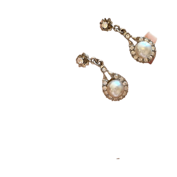 Silver pearl drop earrings
