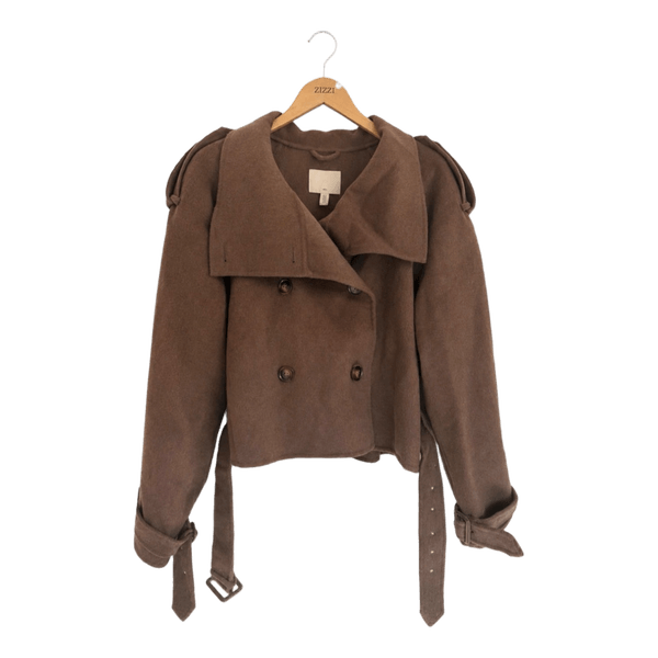 Brun kort wool jakke