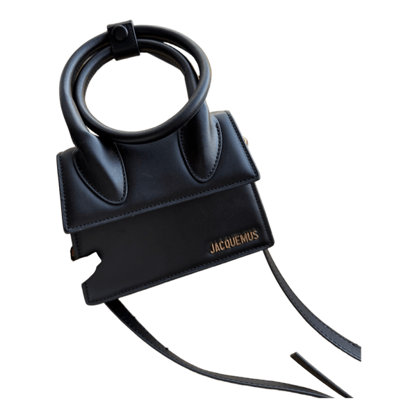 Black leather Jacquemus bag