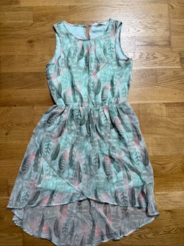 Mint feather print dress